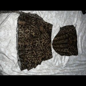 Leopard Print Ruffle Skirt